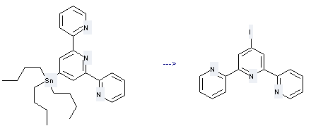 2,2':6',2''-Terpyridine,4'-iodo- (9CI) can be prepared by 4'-tributylstannanyl-[2,2';6',2'']terpyridine